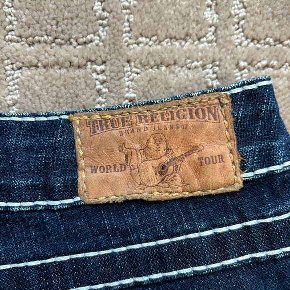 True Religion Billy Heritage Big T Jeans Women's Sz 29 Blue Dark Wash Denim USA - Picture 11 of 13